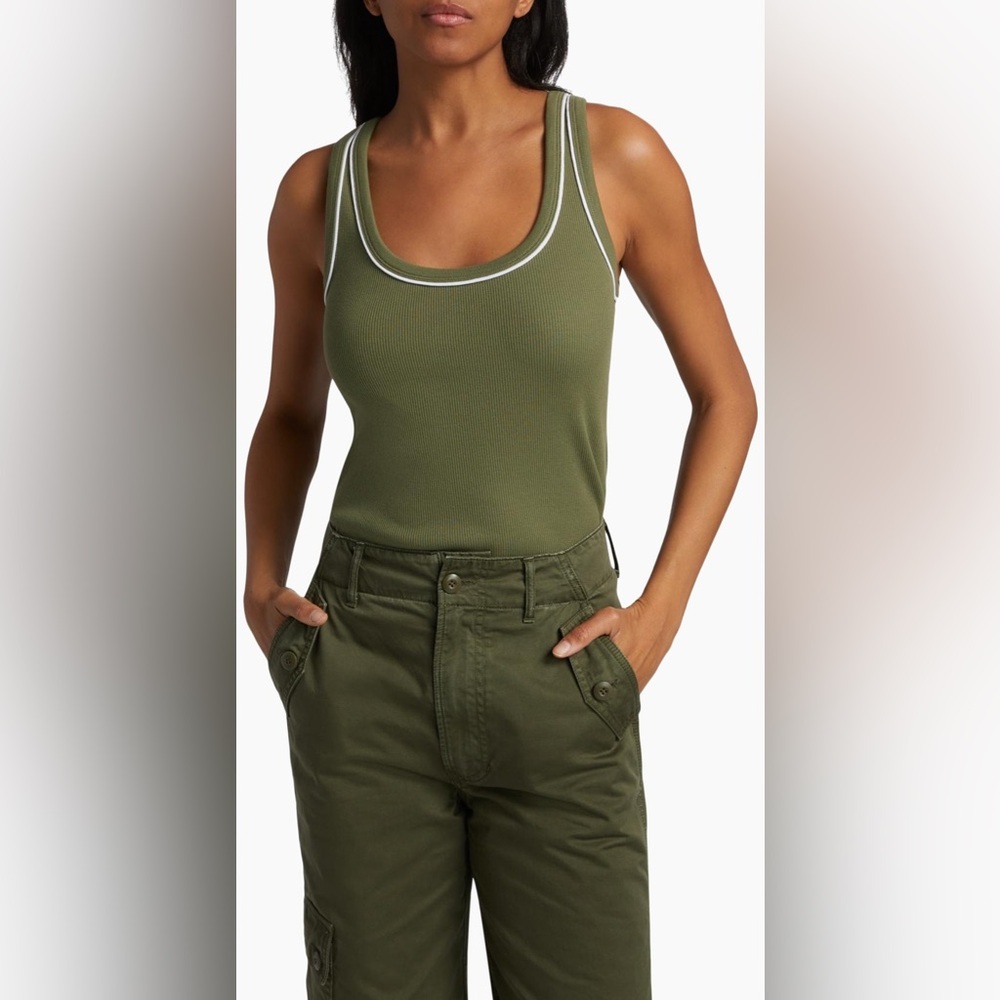 Veronica Beard Birke Contrast Piping Tank